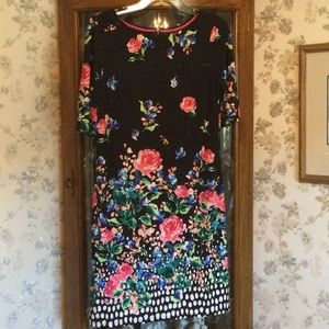 Eliza J. Navy floral-print dress